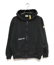 MONCLER (モンクレール) FRAGMENT DESIGN (フラグメントデザイン) 22FW Logo Zip-Up Hoodie FRGMTジップパーカー ブラック サイズ:M