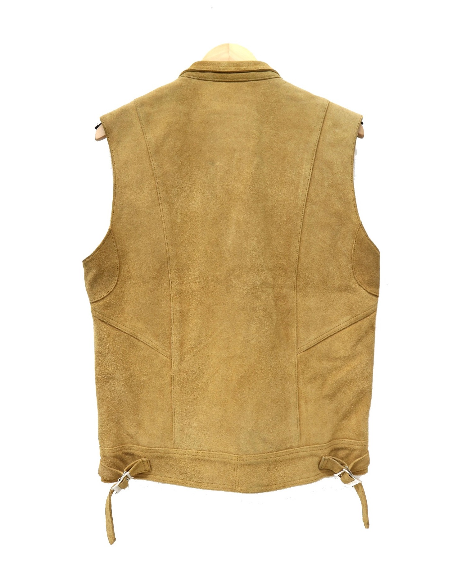 18200円中古値段 当店限定モデル UNUSED leather vest (white)レザー
