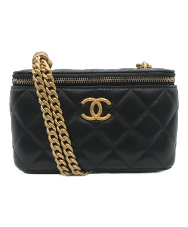 【中古・古着通販】CHANEL (シャネル) Ｗチェーンバニティケース 