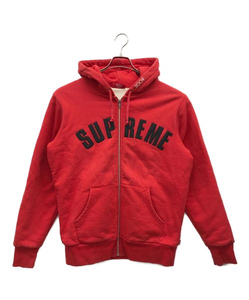 SUPREME（シュプリーム）Supreme (シュプリーム) Arc Logo Thermal Zip Up Sweatshirt レッド サイズ:Mediumの古着・服飾アイテム