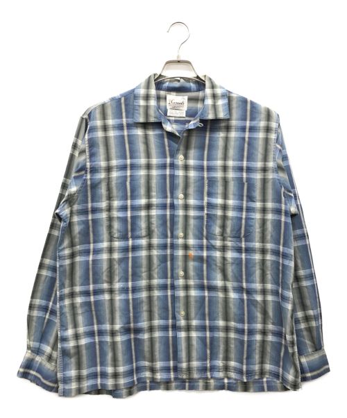 VINTAGE（ヴィンテージ）VINTAGE (ヴィンテージ/ビンテージ) チェックシャツ スカイブルー サイズ:L 16-16 1/2の古着・服飾アイテム