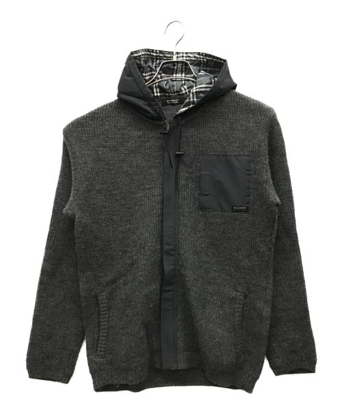 BURBERRY BLACK LABEL（バーバリーブラックレーベル）BURBERRY BLACK LABEL (バーバリーブラックレーベル) ニットジャケット グレー サイズ:3の古着・服飾アイテム