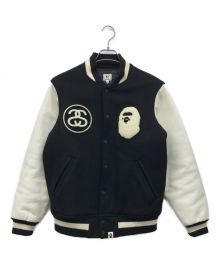 A BATHING APE×stussy（アベイシングエイプ×ステューシー）の古着「スタジャン」｜ブラック