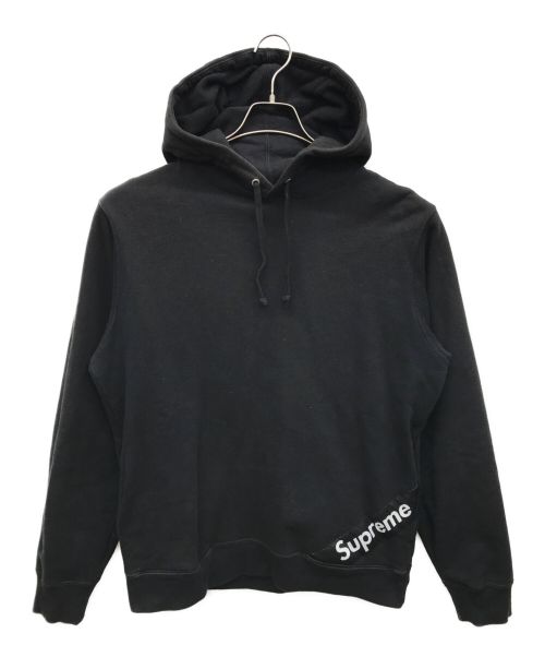 SUPREME（シュプリーム）Supreme (シュプリーム) Corner Label Hooded Sweatshirt ブラック サイズ:Mの古着・服飾アイテム