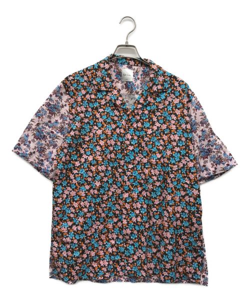 PAUL SMITH（ポールスミス）Paul Smith (ポールスミス) 花柄切替オープンカラーシャツ マルチカラー サイズ:LARGEの古着・服飾アイテム