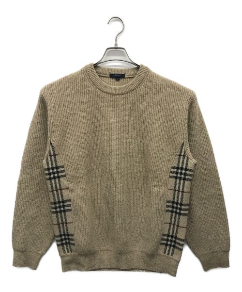 BURBERRY LONDON（バーバリーロンドン）BURBERRY LONDON (バーバリー ロンドン) ノヴァチェッククルーネックニット ベージュ サイズ:Lの古着・服飾アイテム