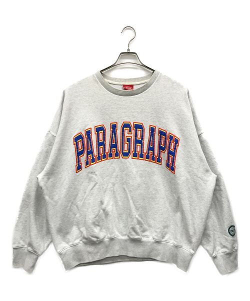 paragraph（パラグラフ）Paragraph (パラグラフ) ロゴ裏起毛スウェット グレー サイズ:4の古着・服飾アイテム