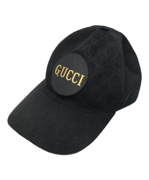 GUCCI（グッチ）GUCCI (グッチ) GGロゴワッペンキャップ ブラック サイズ:L 59cmの古着・服飾アイテム