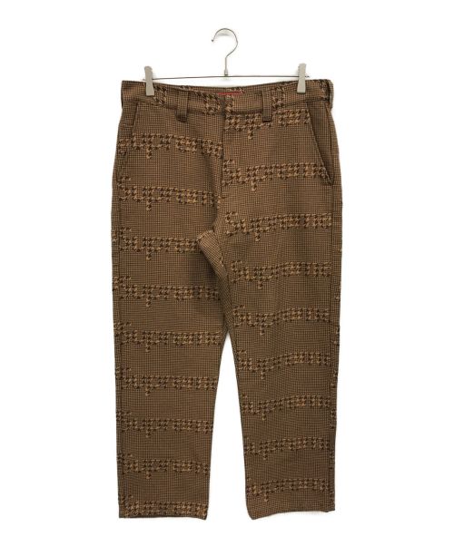 SUPREME（シュプリーム）Supreme (シュプリーム) Houndstooth Work Pants ブラウン サイズ:W32の古着・服飾アイテム