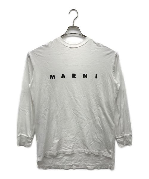 MARNI（マルニ）MARNI (マルニ) ロゴプリントカットソー ホワイト サイズ:40の古着・服飾アイテム