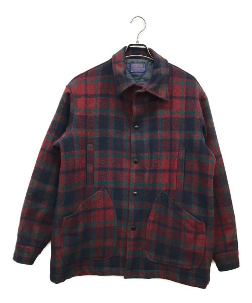 PENDLETON（ペンドルトン）PENDLETON (ペンドルトン) チェックジャケット レッド サイズ:Mの古着・服飾アイテム