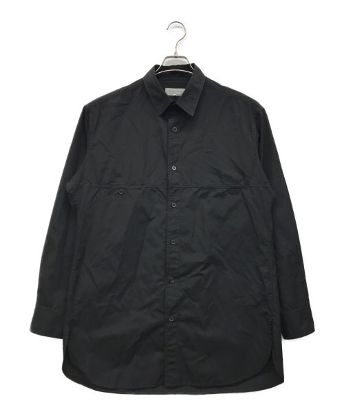 Yohji Yamamoto pour homme（ヨウジヤマモト プールオム）Yohji Yamamoto pour homme (ヨウジヤマモト プールオム) CHAIN STITCH BROAD PATCH CHEST POCKET SHIRT ブラック サイズ:4の古着・服飾アイテム