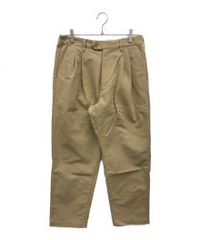 LAMOND（ラモンド）の古着「DOUBLE WEAVE WIDE TAPERED TROUSERS」｜ベージュ