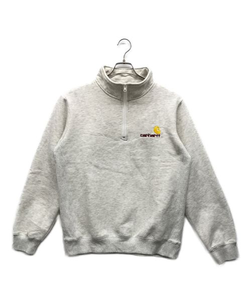 Carhartt WIP（カーハート ワークインプログレス）CARHARTT WIP (カーハートダブリューアイピー) ハーフジップスウェット グレー サイズ:Mの古着・服飾アイテム