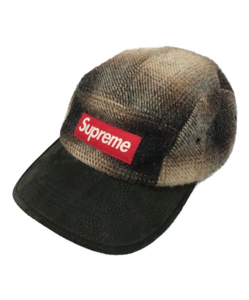 SUPREME（シュプリーム）Supreme (シュプリーム) WOOLRICH (ウールリッチ) Shadow Plaid Suede Visor Camp Cap ブラウンの古着・服飾アイテム