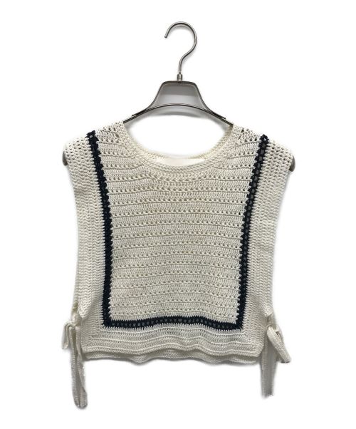 ADAWAS（アダワス）ADAWAS (アダワス) CROCHET TIE VEST ホワイト サイズ:freeの古着・服飾アイテム