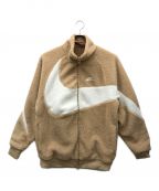 NIKEナイキ）の古着「BIG SWOOSH SHERPA JAKET」｜ベージュ