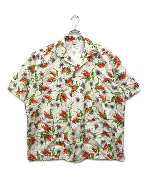 TOWN CRAFT（タウンクラフト）TOWN CRAFT (タウンクラフト) PRINTED BEACH SHIRT ホワイト サイズ:L 40-42の古着・服飾アイテム