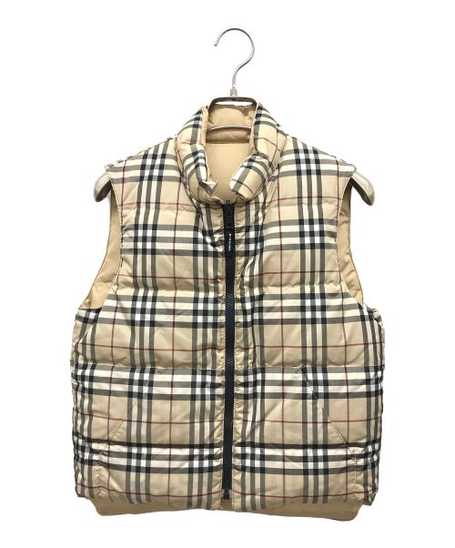 BURBERRY LONDON（バーバリーロンドン）BURBERRY LONDON (バーバリーロンドン) リバーシブルノバチェックダウンベスト ベージュ サイズ:140Aの古着・服飾アイテム