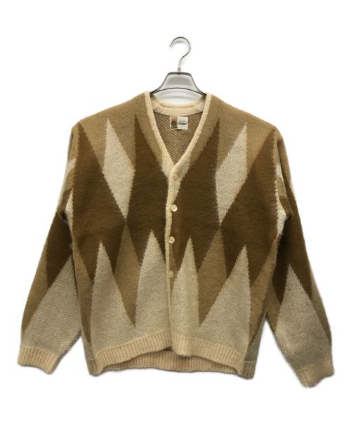 TOWN CRAFT（タウンクラフト）TOWN CRAFT (タウンクラフト) SHAGGY JACQUARD CARDIGAN ベージュ サイズ:38-40 Smallの古着・服飾アイテム