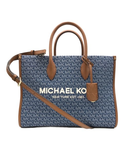 MICHAEL KORS（マイケルコース）MICHAEL KORS (マイケルコース) デニムモノグラムトートバッグ インディゴの古着・服飾アイテム