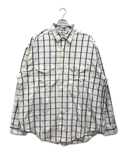 L.L.Bean（エルエルビーン）L.L.Bean (エルエルビーン) チェックシャツ ホワイト サイズ:XX-LARGE TALLの古着・服飾アイテム