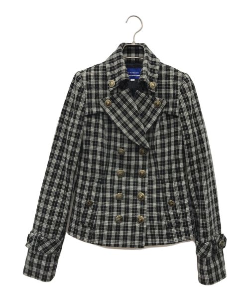 BURBERRY BLUE LABEL（バーバリーブルーレーベル）BURBERRY BLUE LABEL (バーバリーブルーレーベル) チェックジャケット ブラック サイズ:38の古着・服飾アイテム