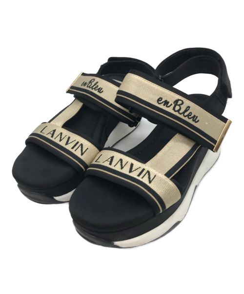 LANVIN en Bleu（ランバンオンブルー）LANVIN en Bleu (ランバンオンブルー) プラットフォームバックストラップサンダル ブラック サイズ:Sの古着・服飾アイテム