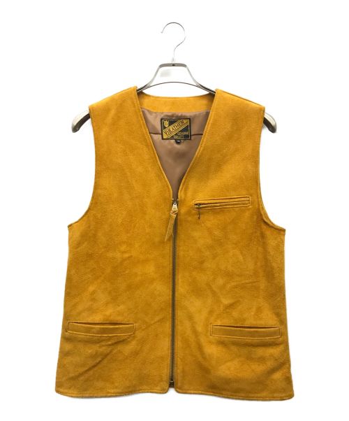 Y2LEATHER（ワイツーレザー）Y2LEATHER (ワイツーレザー) STEER SUEDE ZIP VEST イエロー サイズ:38の古着・服飾アイテム