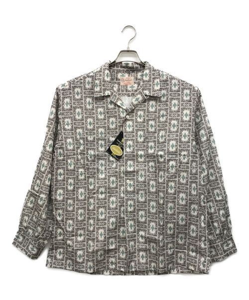 TOWN CRAFT（タウンクラフト）TOWN CRAFT (タウンクラフト) PRINTED LOOP COLLAR LS SHIRT ブラウン サイズ:LARGER 42-44 未使用品の古着・服飾アイテム