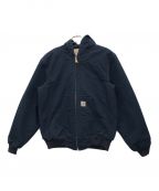 CarHarttカーハート）の古着「DUCK QUILTED FLANNEL-LINED ACTIVE JACKET」｜ネイビー