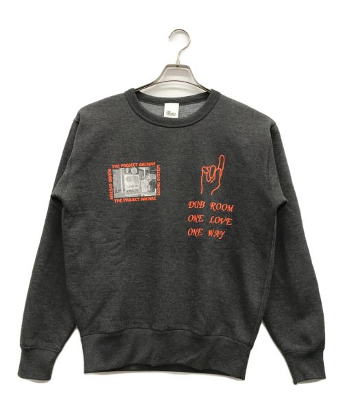 the project archive（ザ プロジェクト アーカイブ）the project archive (ザ プロジェクト アーカイブ) DUB ROOM CREW SWEAT グレー サイズ:MEDIUMの古着・服飾アイテム