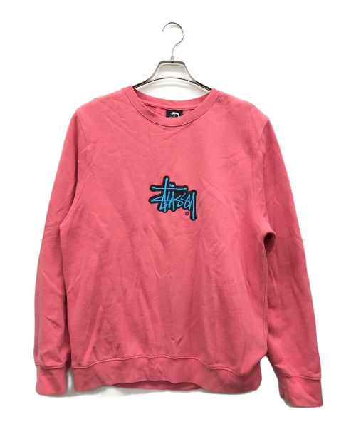 stussy（ステューシー）stussy (ステューシー) ロゴスウェット ピンク サイズ:Mの古着・服飾アイテム