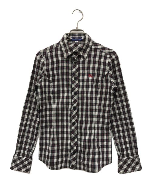 BURBERRY BLUE LABEL（バーバリーブルーレーベル）BURBERRY BLUE LABEL (バーバリーブルーレーベル) チェックシャツ グレー サイズ:36の古着・服飾アイテム