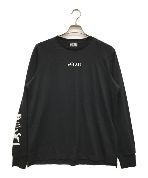 DIESEL（ディーゼル）DIESEL (ディーゼル) 袖プリントカットソー ブラック サイズ:M 未使用品の古着・服飾アイテム