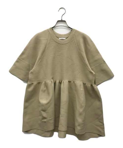 CLANE（クラネ）CLANE (クラネ) BALLON GAHER FNIT TOPS ベージュ サイズ:Fの古着・服飾アイテム