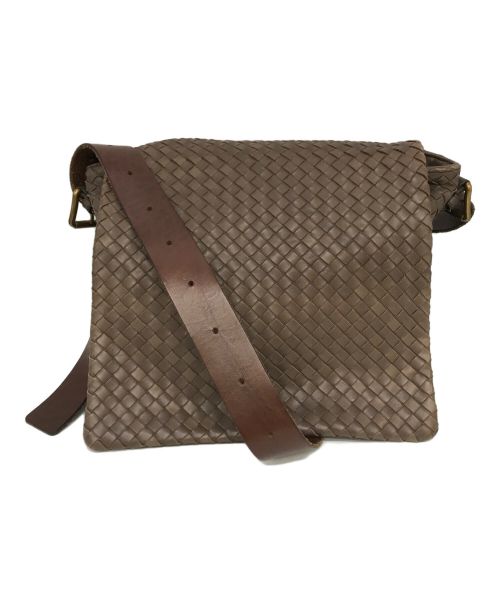 BOTTEGA VENETA（ボッテガベネタ）BOTTEGA VENETA (ボッテガベネタ) イントレチャートショルダーバッグ ベージュの古着・服飾アイテム