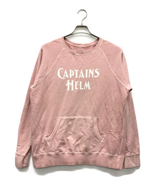 CAPTAINS HELM（キャプテンズヘルム）CAPTAINS HELM (キャプテンズヘルム) プリントスウェット ピンク サイズ:Lの古着・服飾アイテム