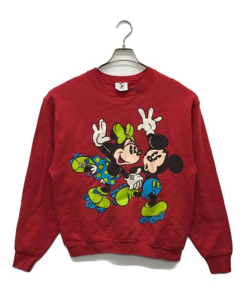 MICKEY&CO（ミッキー アンド コー）mickey&co (ミッキー アンド コー) プリントスウェット レッド サイズ:LARGEの古着・服飾アイテム