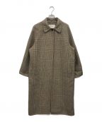 TODAYFULトゥデイフル）の古着「Soutiencollar Check Coat」｜ブラウン