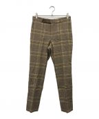 AURALEEオーラリー）の古着「WOOL SERGE CHECK NARROW SLACKS」｜ブラウン