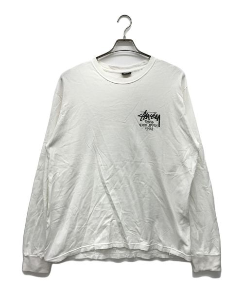 stussy（ステューシー）stussy (ステューシー) ロゴプリントカットソー ホワイト サイズ:Lの古着・服飾アイテム