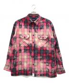 DESCENDANTディセンダント）の古着「MOSS CHECK LS SHIRT」｜ピンク