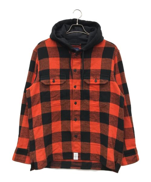 DESCENDANT（ディセンダント）DESCENDANT (ディセンダント) SPICOLI HOODED LS SHIRT レッド サイズ:2の古着・服飾アイテム