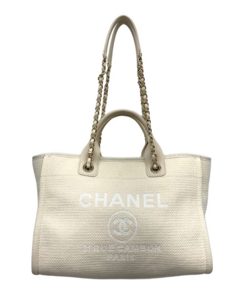 CHANEL（シャネル）CHANEL (シャネル) ドーヴィルトートバッグ アイボリーの古着・服飾アイテム