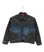 SUPREMEシュプリーム）の古着「2-tone paneled denim jacket」｜ブラック