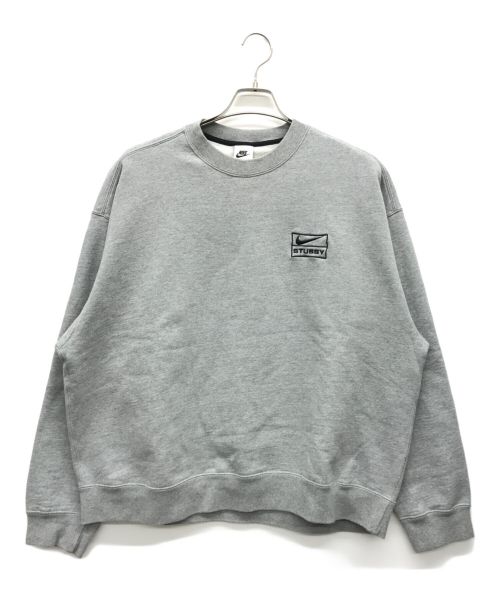 NIKE（ナイキ）NIKE (ナイキ) stussy (ステューシー) Fleece Crew Sweat グレー サイズ:Lの古着・服飾アイテム