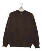 BATONERバトナ―）の古着「FLEECE WOOL CREW NECK KNIT」｜ブラウン