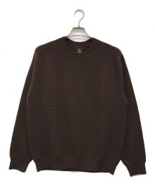 BATONER（バトナ―）の古着「FLEECE WOOL CREW NECK KNIT」｜ブラウン