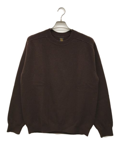 BATONER（バトナ―）BATONER (バトナ―) FLEECE WOOL CREW NECK KNIT ブラウン サイズ:2の古着・服飾アイテム